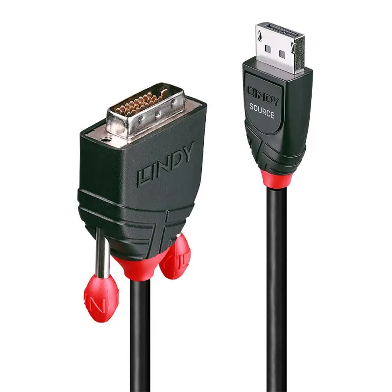 Image of Lindy 41490 cavo e adattatore video 1 m DVI-D DisplayPort Nero