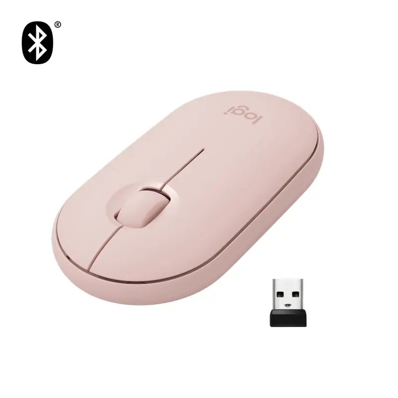 Image of Logitech Pebble, mouse wireless con Bluetooth o ricevitore da 2.4 GHz, per computer clic silenzioso laptop, notebook, iPad