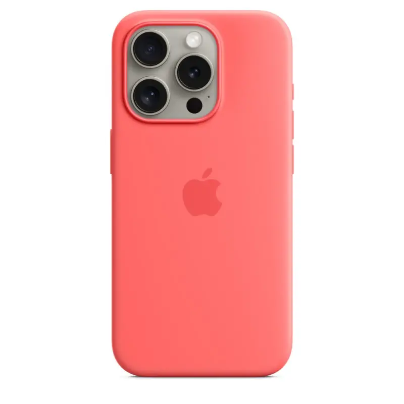 Image of Apple Custodia MagSafe in silicone per iPhone 15 Pro - Guava
