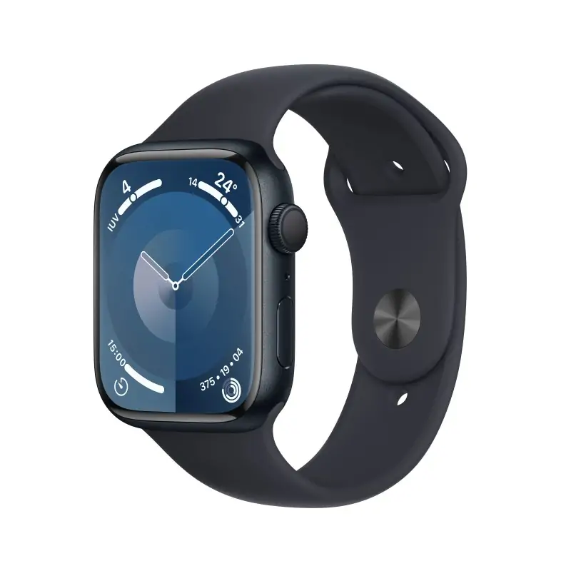 Image of Apple Watch Series 9 GPS Cassa 45mm in Alluminio Mezzanotte con Cinturino Sport - M/L