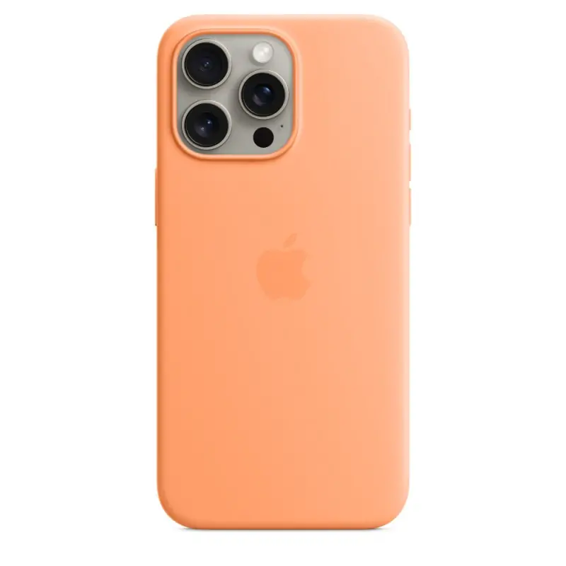 Apple Custodia MagSafe in silicone per iPhone 15 Pro Max - Aranciata