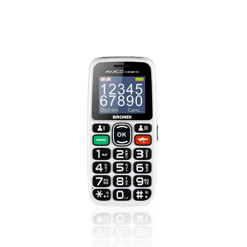 Image of Brondi Amico Unico 4.57 cm (1.8") Nero, Bianco Telefono di livello base