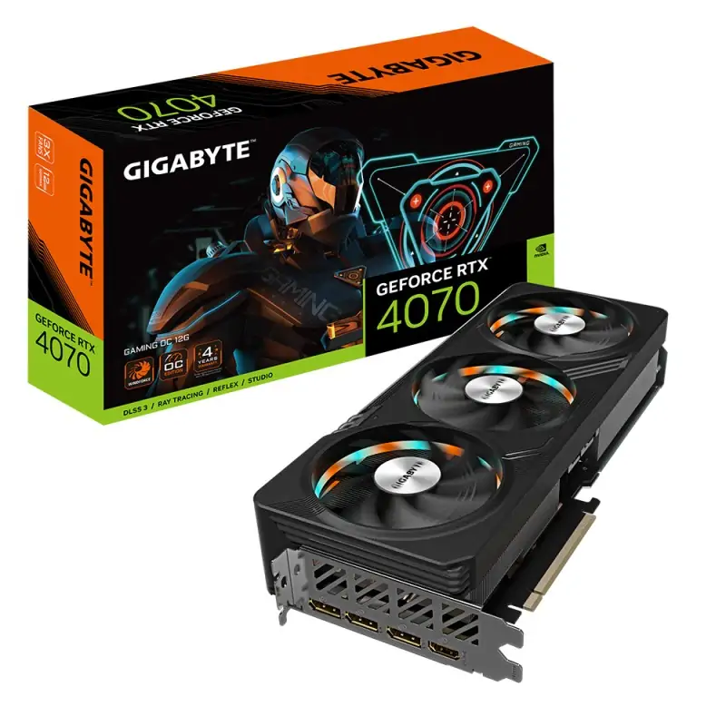 Image of Gigabyte GAMING GV-N4070GAMING OC-12GD scheda video NVIDIA GeForce RTX 4070 12 GB GDDR6X