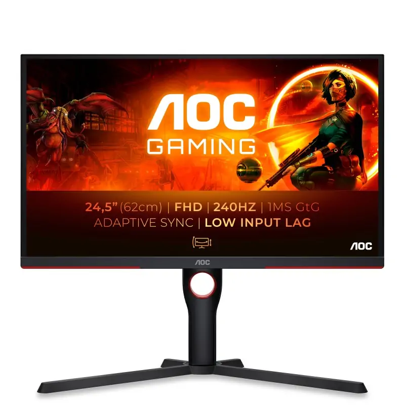 Image of AOC G3 25G3ZM/BK Monitor PC 62.2 cm (24.5") 1920 x 1080 Pixel Full HD Nero, Rosso