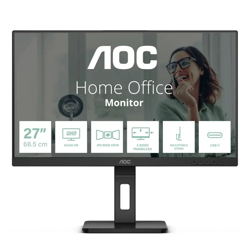 Image of AOC Q27P3CV Monitor PC 68.6 cm (27") 2560 x 1440 Pixel Quad HD LED Nero