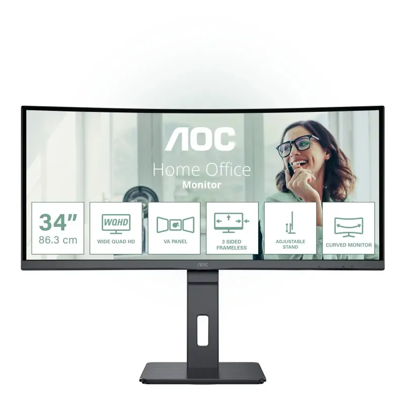 Image of AOC CU34P3CV Monitor PC 86.4 cm (34") 3440 x 1440 Pixel UltraWide Quad HD LED Nero