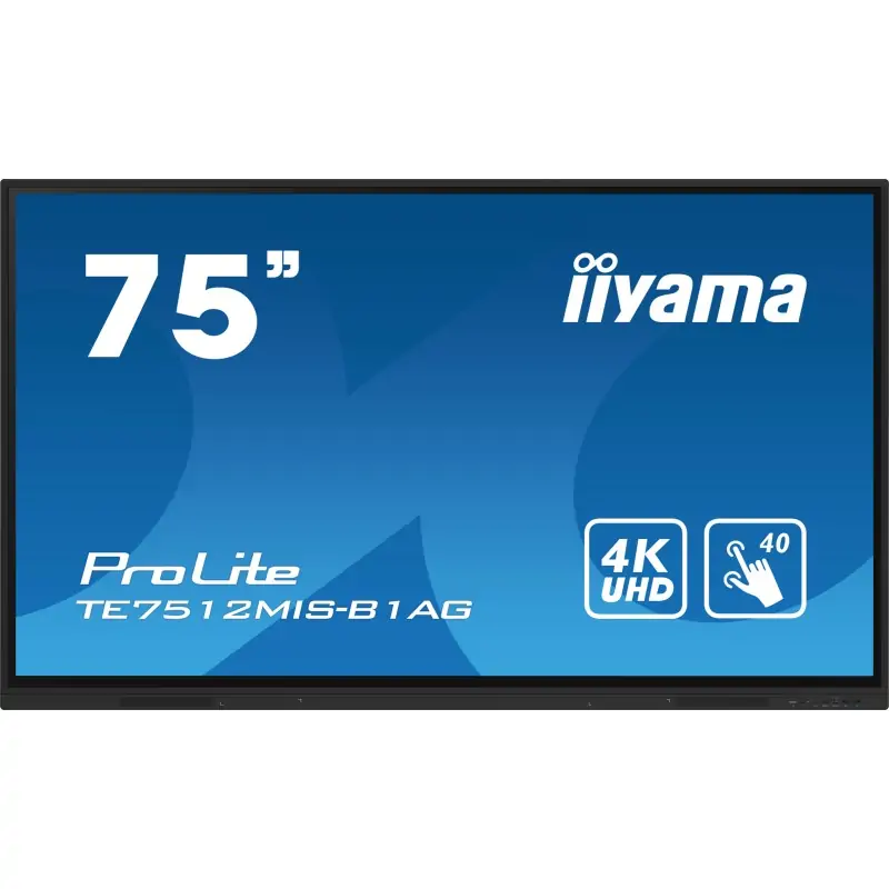 Image of iiyama PROLITE Pannello piatto per segnaletica digitale 190.5 cm (75") Wi-Fi 400 cd/m² 4K Ultra HD Nero Touch screen Processore