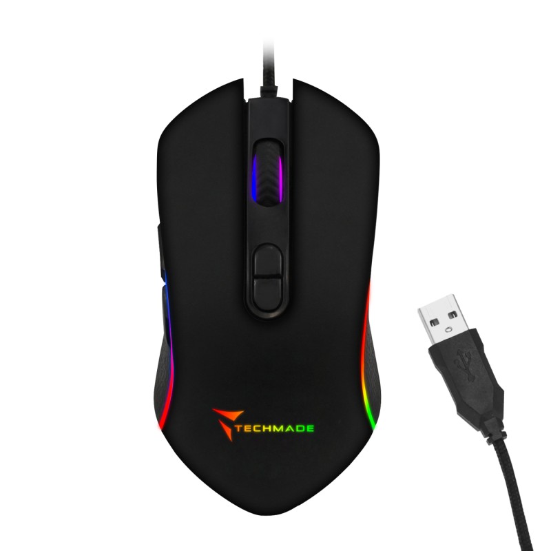 Image of Techmade TM-PG-64 mouse Ambidestro USB tipo A 3200 DPI