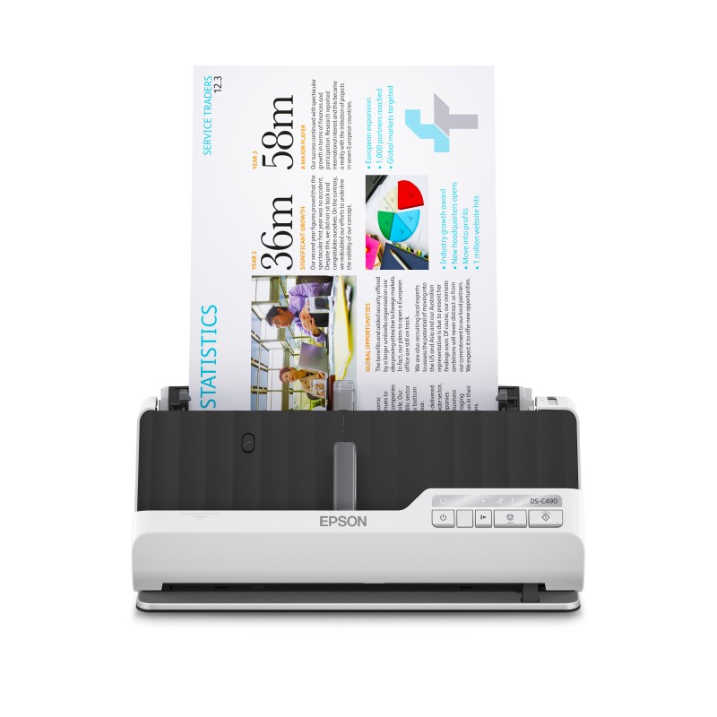 Image of Epson DS-C490 Scanner con ADF + alimentatore di fogli 600 x DPI A4 Nero, Bianco