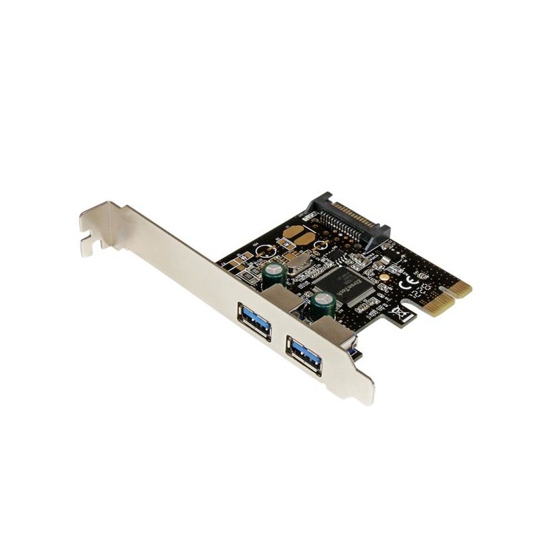 Image of StarTech.com Scheda controller USB SuperSpeed 3.0 PCIe PCI Express a 2 porte con alimentazione SATA
