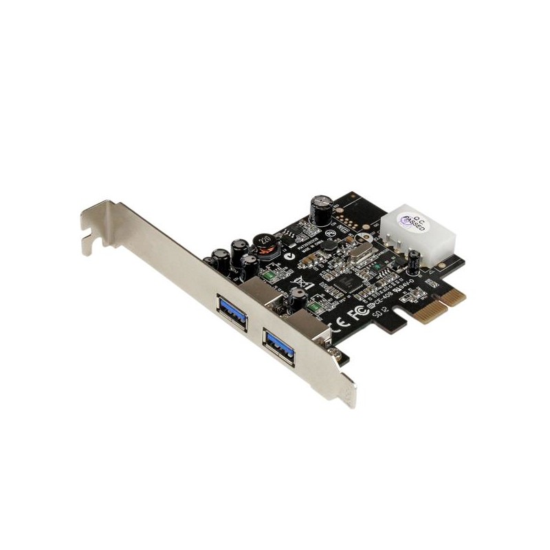 Image of StarTech.com Adattatore scheda SuperSpeed USB 3.0 con 2 porte PCI Express (PCIe) UASP - Alimentazione LP4