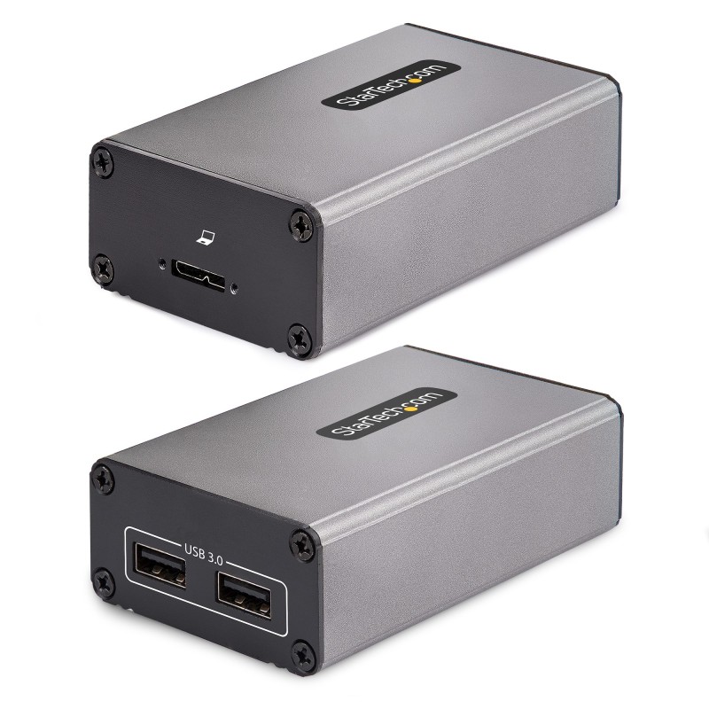 Image of StarTech.com Extender USB 3.0 a 2 Porte su Fibra Multimodale OM3 - LC/LC Hub 2x USB-A 5Gbps Resistente Estensore Ottica fino