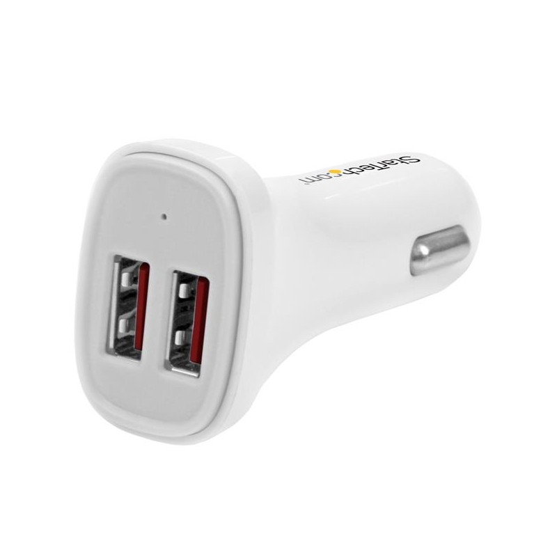 Image of StarTech.com USB2PCARWHS Caricabatterie per dispositivi mobili Universale Bianco Accendisigari Auto