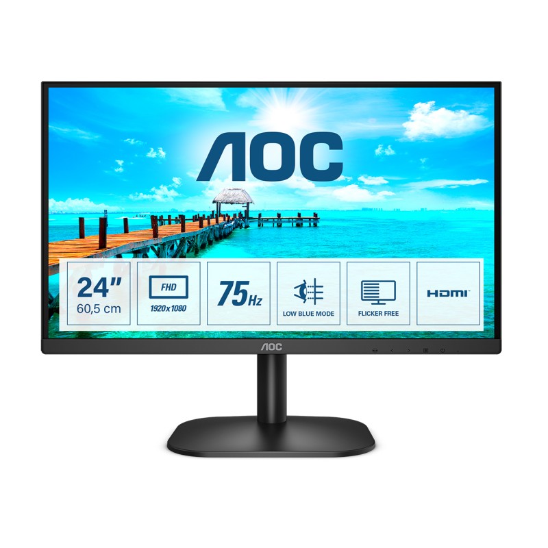 Image of AOC B2 24B2XHM2 Monitor PC 60.5 cm (23.8") 1920 x 1080 Pixel Full HD LCD Nero
