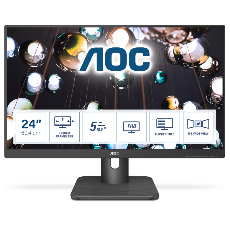 Image of AOC E1 24E1Q Monitor PC 60.5 cm (23.8") 1920 x 1080 Pixel Full HD LED Nero