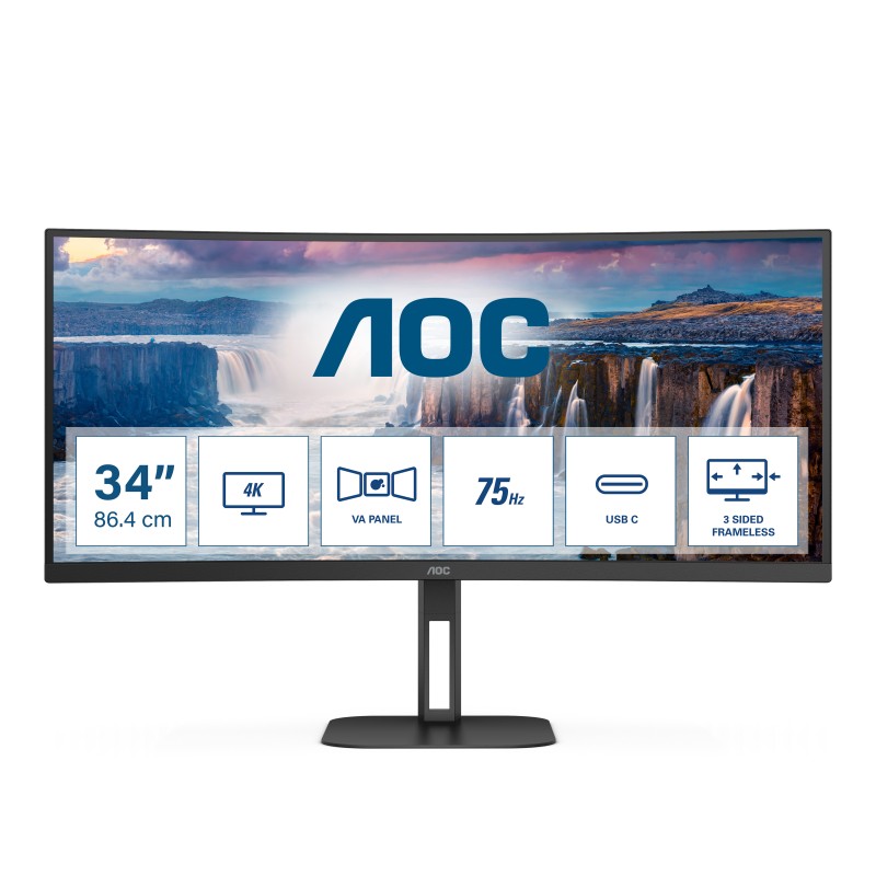 AOC V5 CU34V5C LED display 86.4 cm (34") 3440 x 1440 Pixel Wide Quad HD Nero
