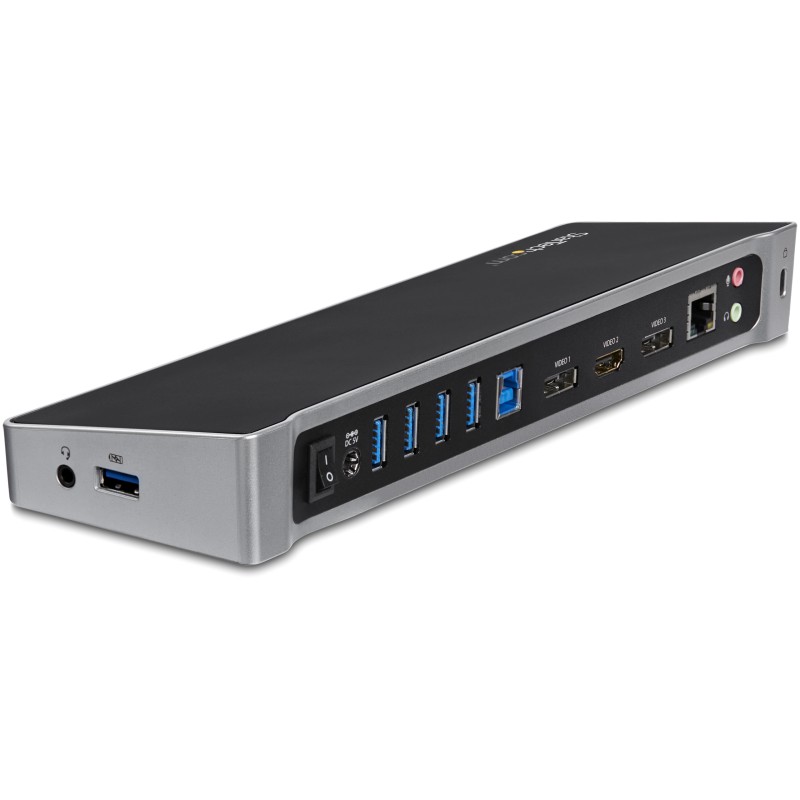 Image of StarTech.com Docking station USB 3.0 a tre monitor - 1x HDMI 2x DisplayPort Dock portatile con Hub integrata 5 porte e Gigabit