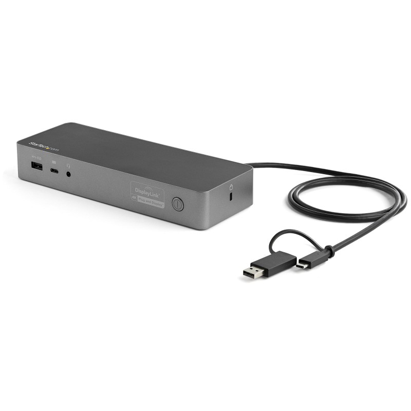 Image of StarTech.com Docking station USB-C e USB-A - universale per portatili, doppio 4K DP HDMI, 100W PD, Mac/Windows/Chrome OS