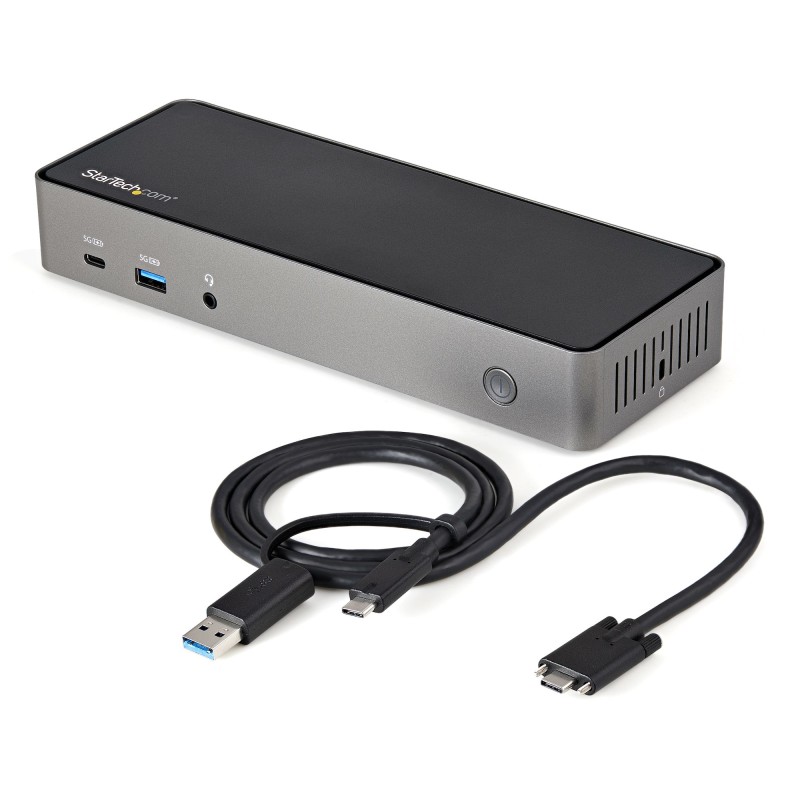 Image of StarTech.com USB-C e USB-A Dock - Docking station universale triplo monitor DisplayPort HDMI 4K 60Hz 85W Power Delivery