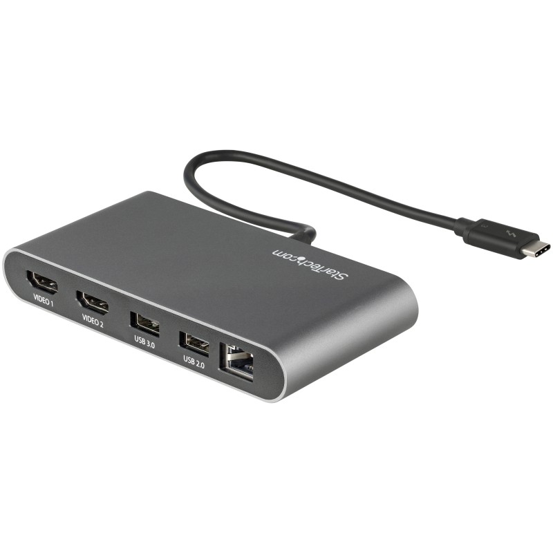 Image of StarTech.com Mini Dock Thunderbolt 3 - Docking Station Portatile per Doppio Monitor HDMI 4K 60Hz, Hub 2x USB-A (3.0/2.0)