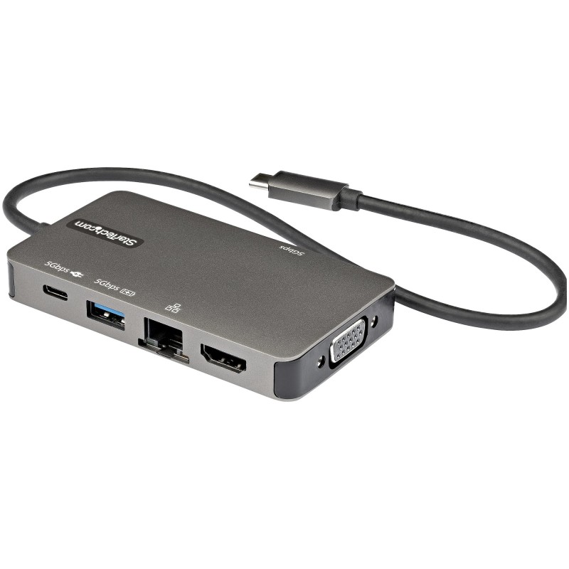Image of StarTech.com Adattatore multiporta USB-C a HDMI 4K 30 Hz o VGA 1080p - Convertitore USB C con HUB 3 porte e 100W Power Delivery