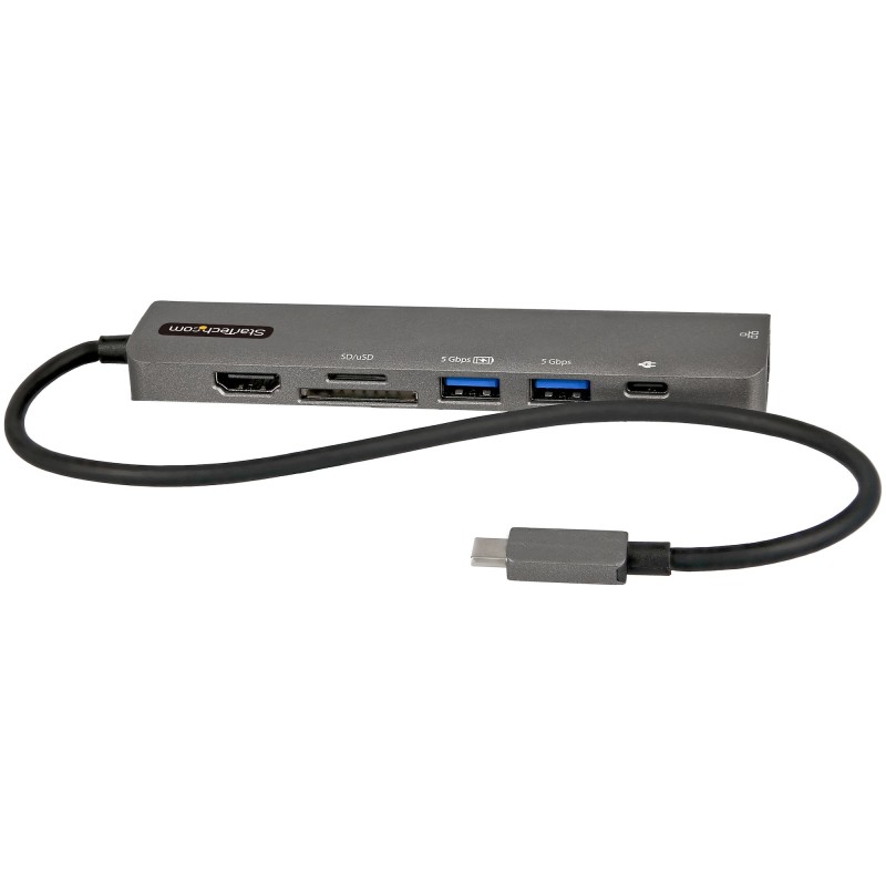 Image of StarTech.com Adattatore multiporta USB C - da USB-C a HDMI 2.0 4K 60Hz, 100W Power Delivery Pass-through, slot SD/MicroSD