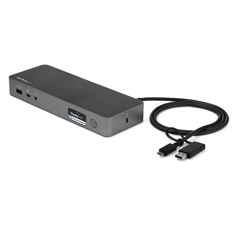 Image of StarTech.com Docking station USB-C e USB-A - universale per portatili, doppio 4K DP HDMI, 60W PD, Mac/Windows/Chrome OS