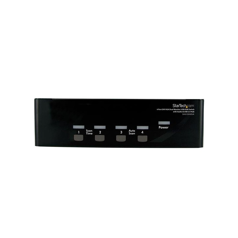 Image of StarTech.com Switch KVM doppio monitor VGA DVI 4 porte USB con audio e hub 2.0