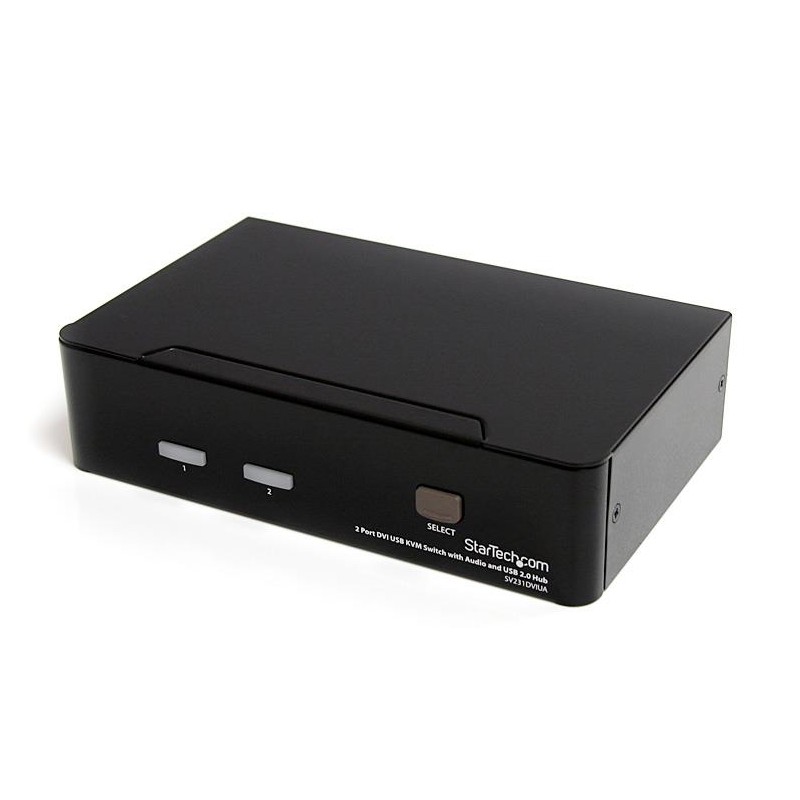 Image of StarTech.com Switch KVM DVI USB 2 porte, con audio e hub 2.0