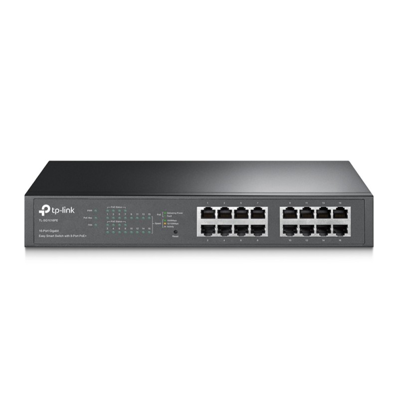 TP-Link TL-SG1016PE switch di rete Gestito L2 Gigabit Ethernet (10/100/1000) Supporto Power over (PoE) Nero