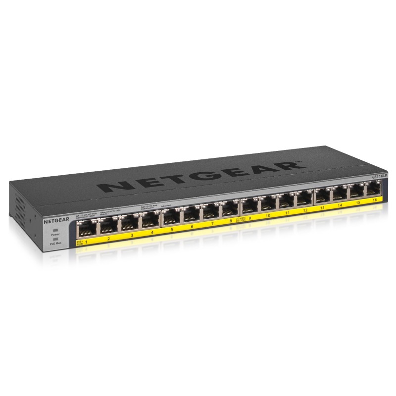 Image of NETGEAR GS116LP Non gestito Gigabit Ethernet (10/100/1000) Supporto Power over (PoE) Nero