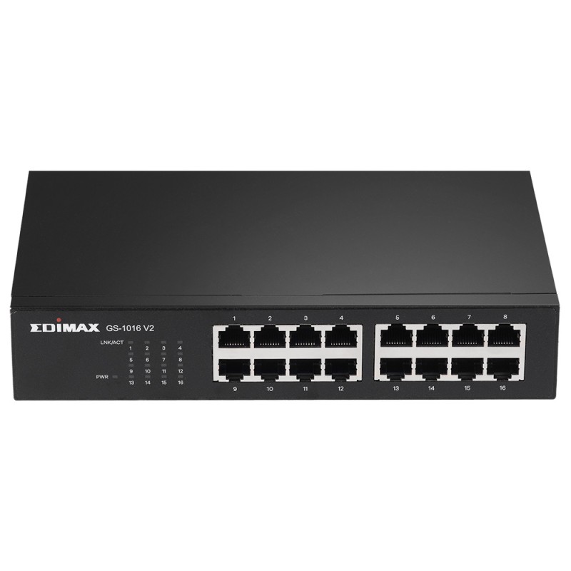 Image of Edimax GS-1016 V2 switch di rete Gestito Gigabit Ethernet (10/100/1000) Nero