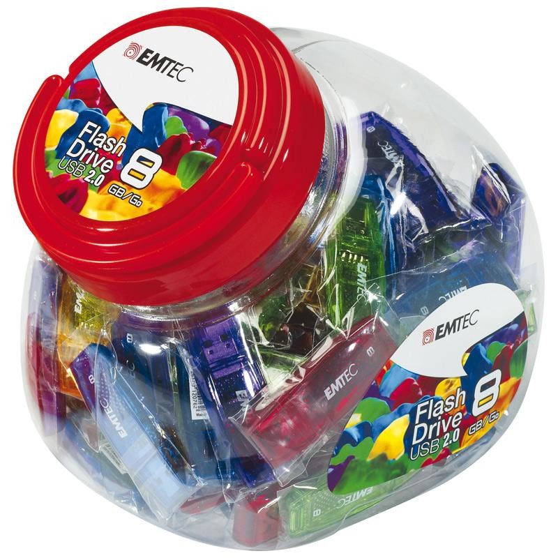 Image of Emtec C410 Color Mix - Candy Jar 2.0 unità flash USB 8 GB tipo A Blu, Verde, Viola, Rosso, Giallo