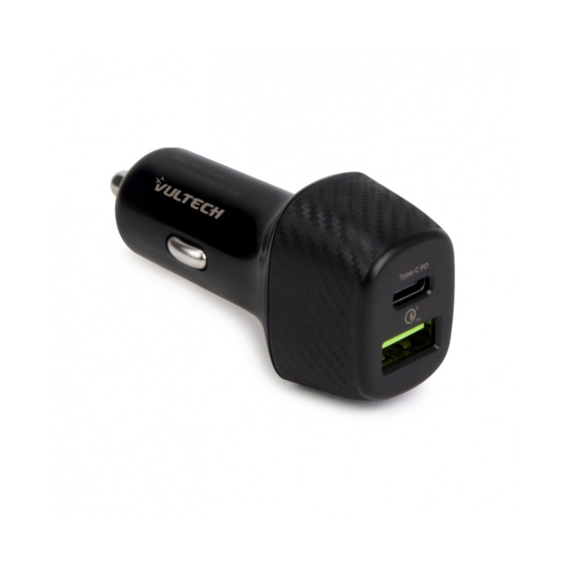Image of Vultech Caricatore da auto uscite USB Quick Charge 3.0 + Type-C Power Delivery 38W