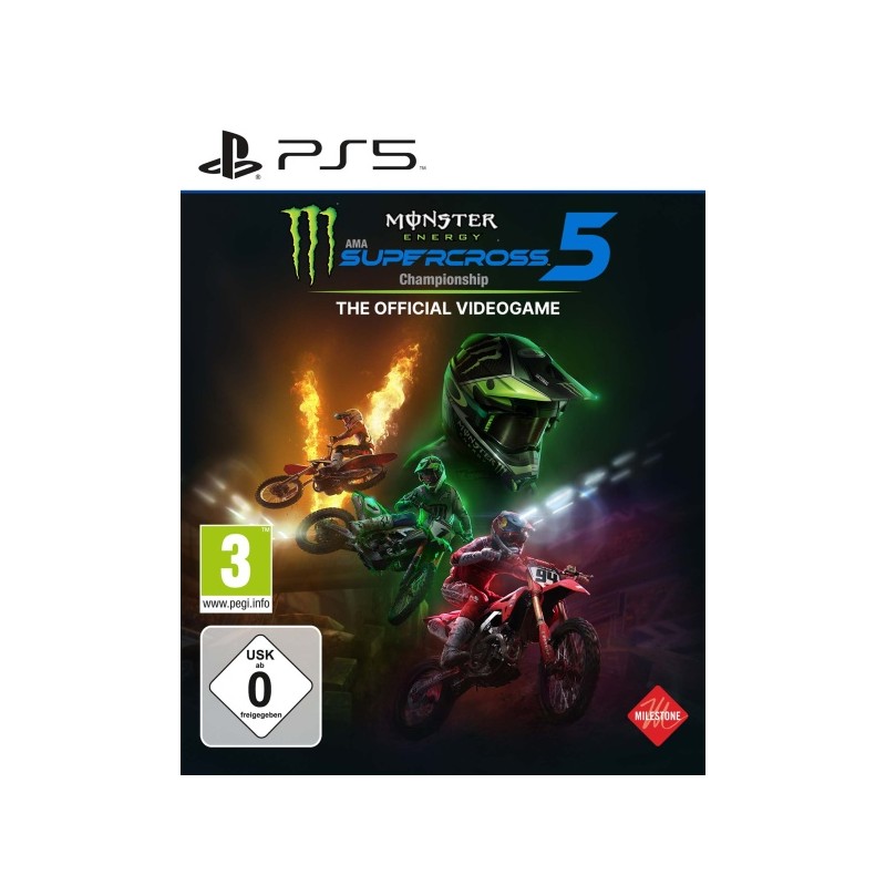 Image of PLAION Monster Energy Supercross - The Official Videogame 5 Standard Tedesca, Inglese PlayStation