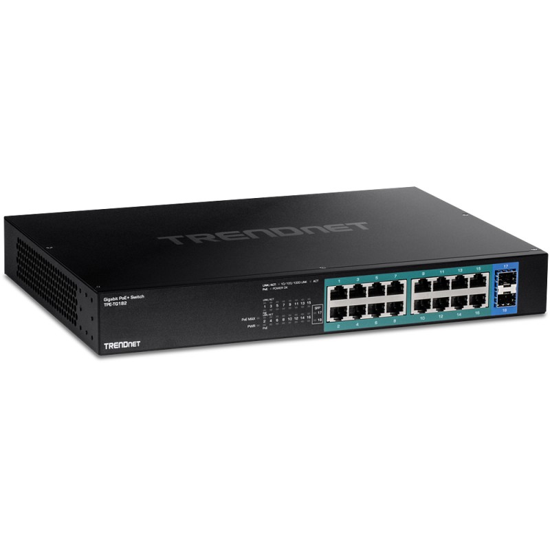 Trendnet TPE-TG182 switch di rete Gigabit Ethernet (10/100/1000) Supporto Power over (PoE) 1U Nero