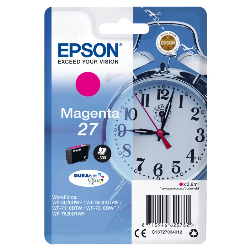 Image of Epson Alarm clock Cartuccia Sveglia Magenta Inchiostri DURABrite Ultra 27