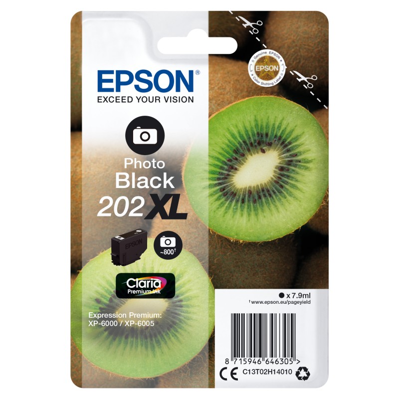 Image of Epson Kiwi Singlepack Photo Black 202XL Claria Premium Ink