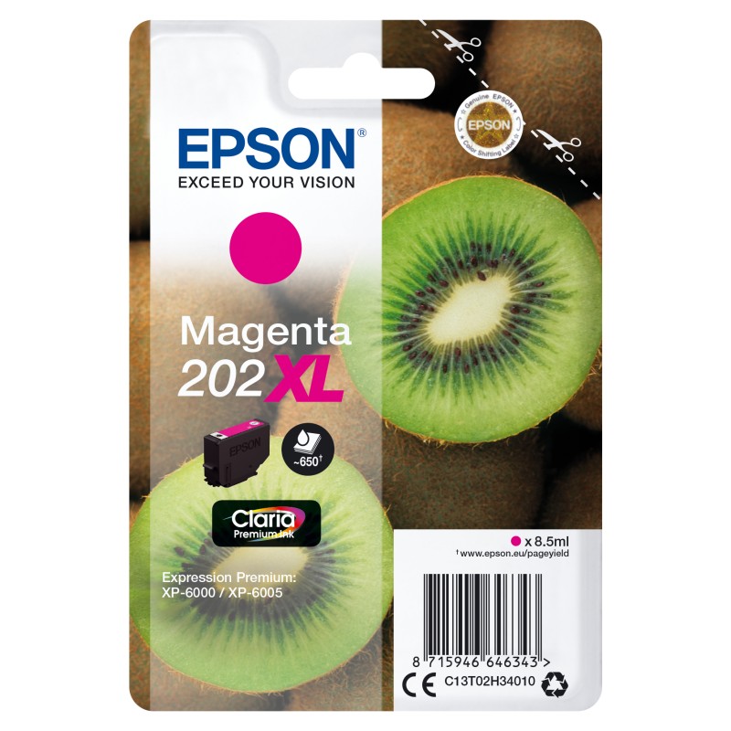 Image of Epson Kiwi Singlepack Magenta 202XL Claria Premium Ink