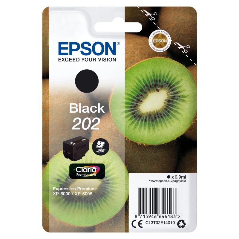 Image of Epson Kiwi Singlepack Black 202 Claria Premium Ink