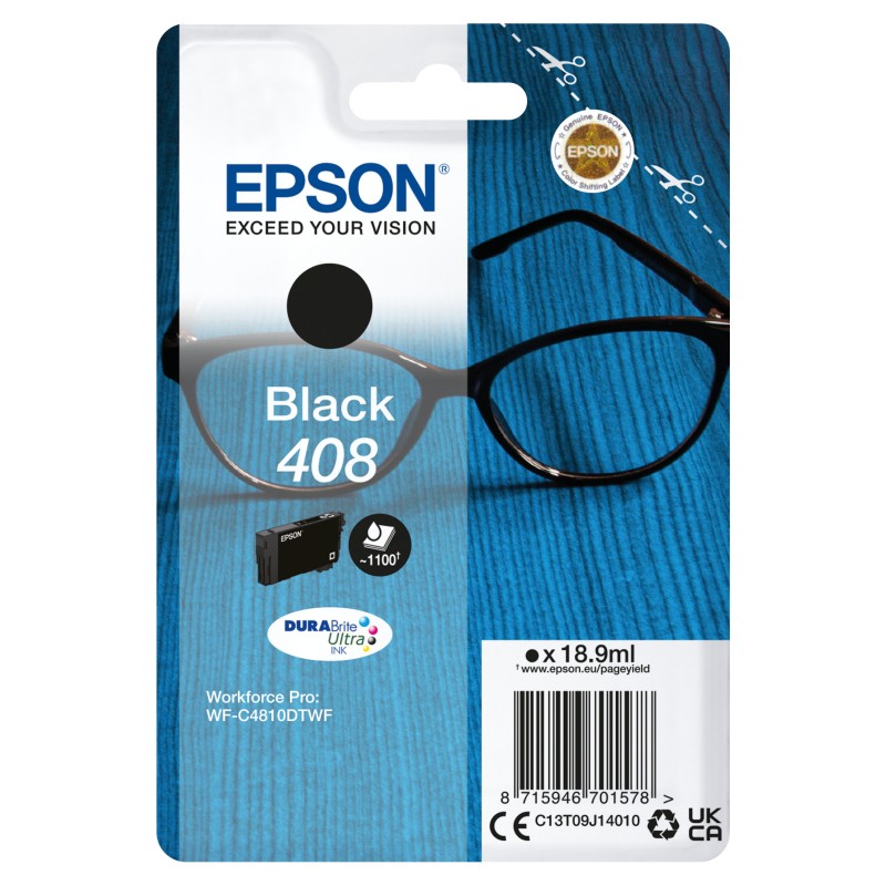 Image of Epson Singlepack Black 408 DURABrite Ultra Ink