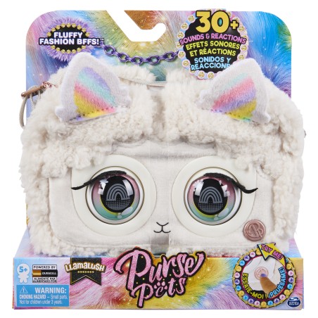 Spin Master Bourse Animaux PURSE ANIMAUX, SAC FLUFFY INTERACTIF POUR  ANIMAUX DE COMPAGNIE
