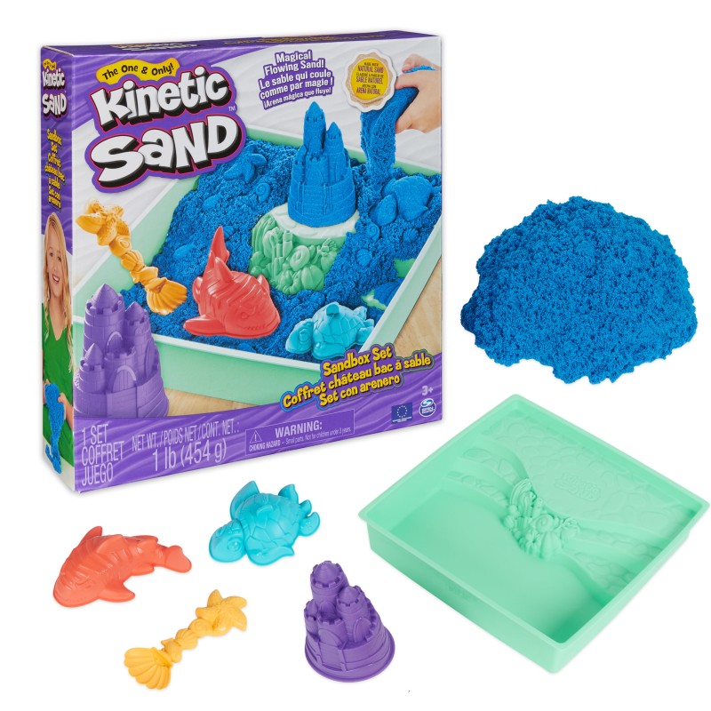 Image of Spin Master Kinetic Sand , Playset Castelli di Sabbia, Sabbia cinetica con Vaschetta, Magica, Colorata a Sorpresa 454gr