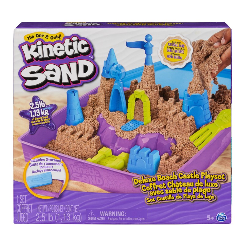Image of Spin Master Kinetic Sand , Playset Regno di Sabbia, 1.13 kg Sabbia Effetto Spiaggia, Formine e Accessori