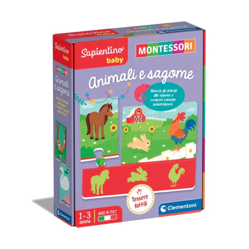 Image of Clementoni Sapientino Montessori Animali e Sagome