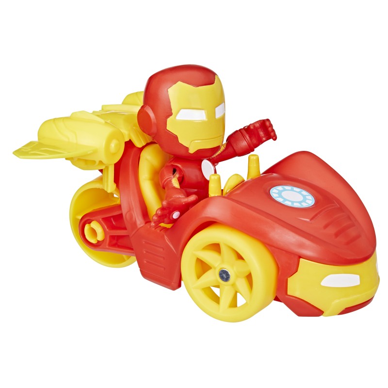 Image of Hasbro Marvel Spidey e I Suoi Fantastici Amici, set Iron Racer, action figure, veicolo accessorio