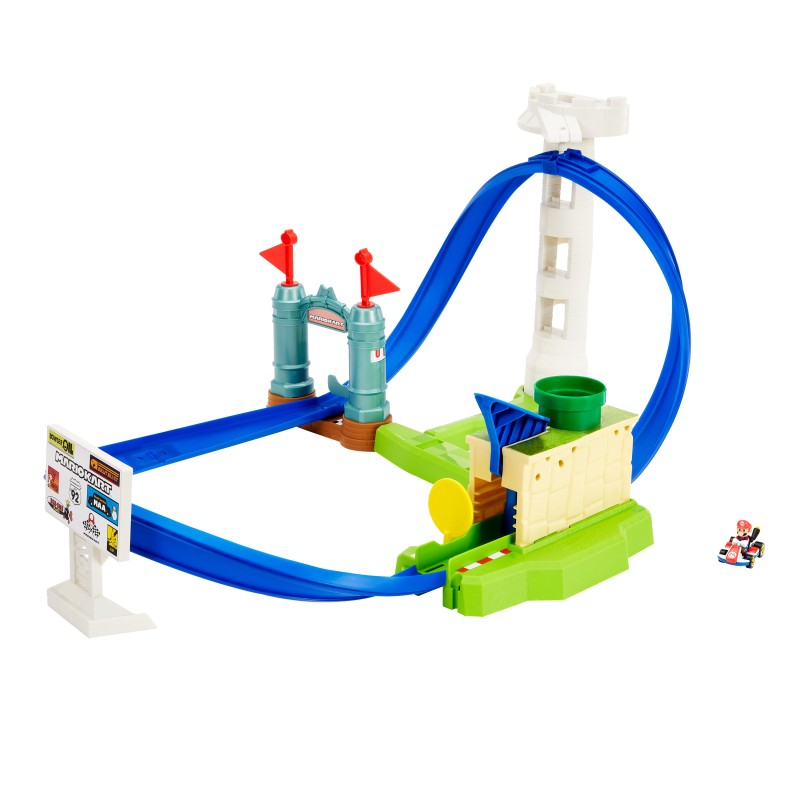 Image of Hot Wheels Mario Kart Circuit Slam Track Set, Giocattolo per Bambini 5+ Anni