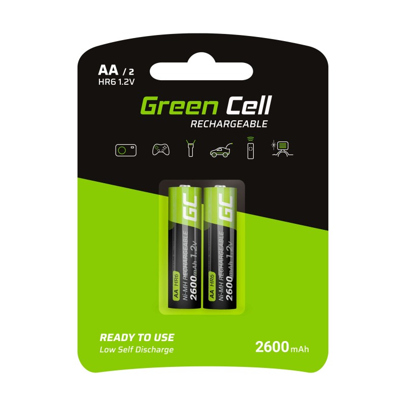 Image of Green Cell GR05 Batteria per uso domestico ricaricabile Stilo AA Nichel-Metallo Idruro (NiMH)