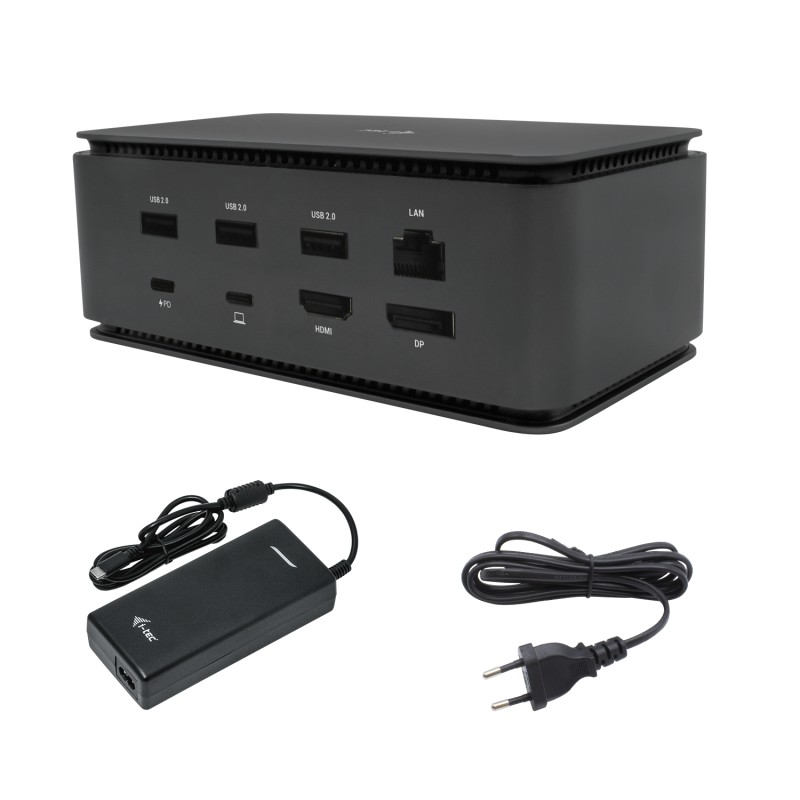 Image of i-tec Metal USB4 Docking station Dual 4K HDMI DP with Power Delivery 80 W + Universal Charger 100