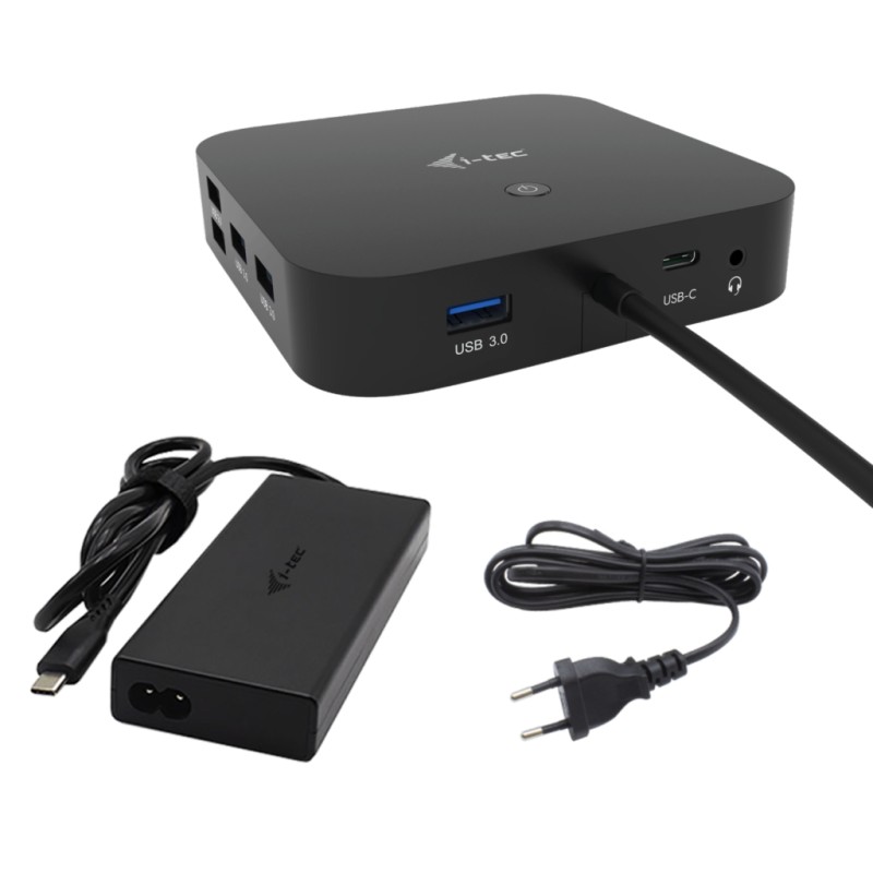Image of i-tec USB-C HDMI Dual DP Docking Station with Power Delivery 100 W + Universal Charger
